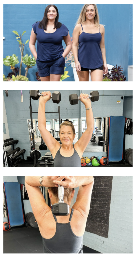 Woman working out with dumbbell